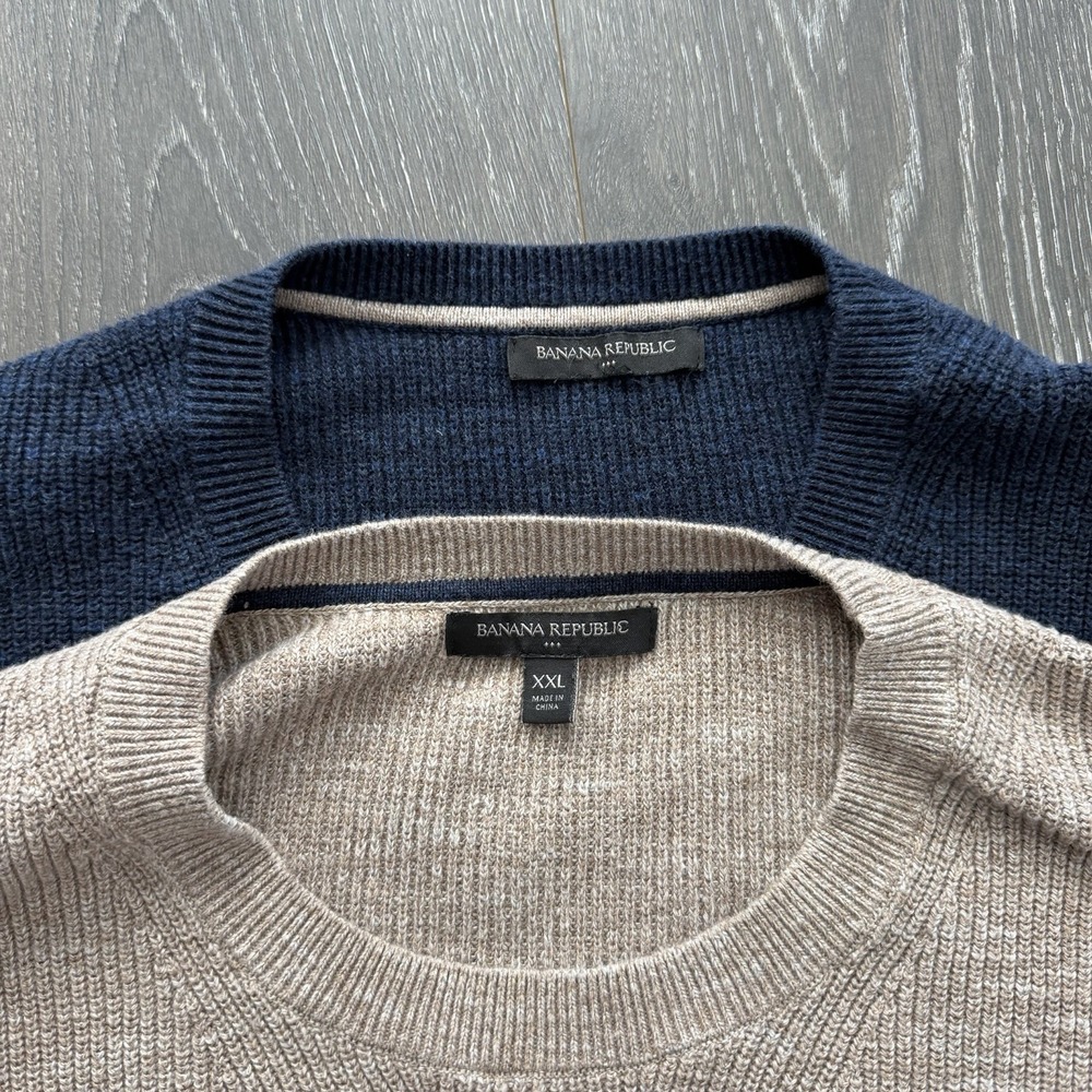 Banana Republic Crew Neck Pullover‎ Sweater Lot 100% Cotton Mens 2XL Academia